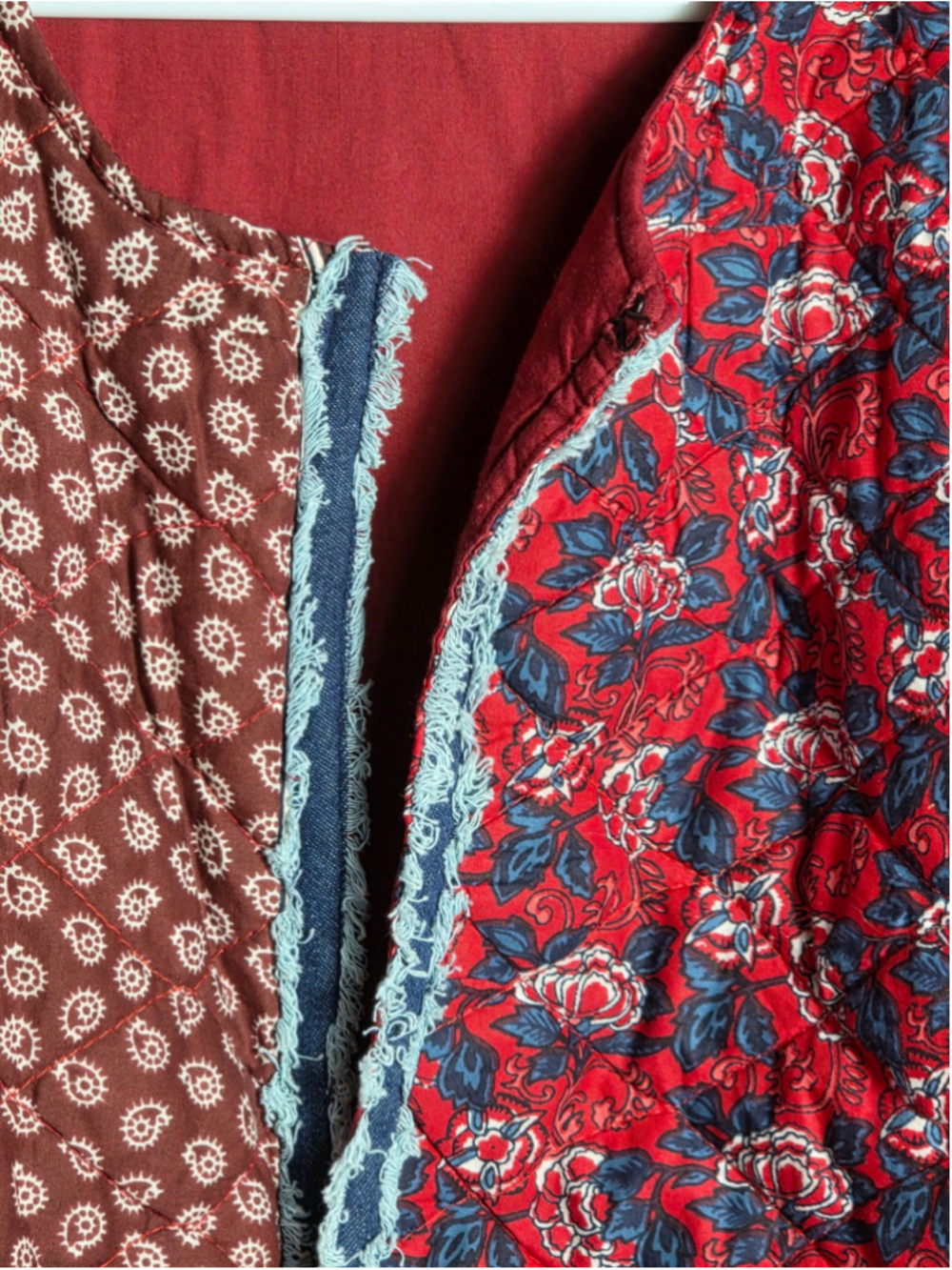 Women's Appleseed's Petite LP Quilted Jacket Red Floral Paisley grandmacore fall - Picture 7 of 8